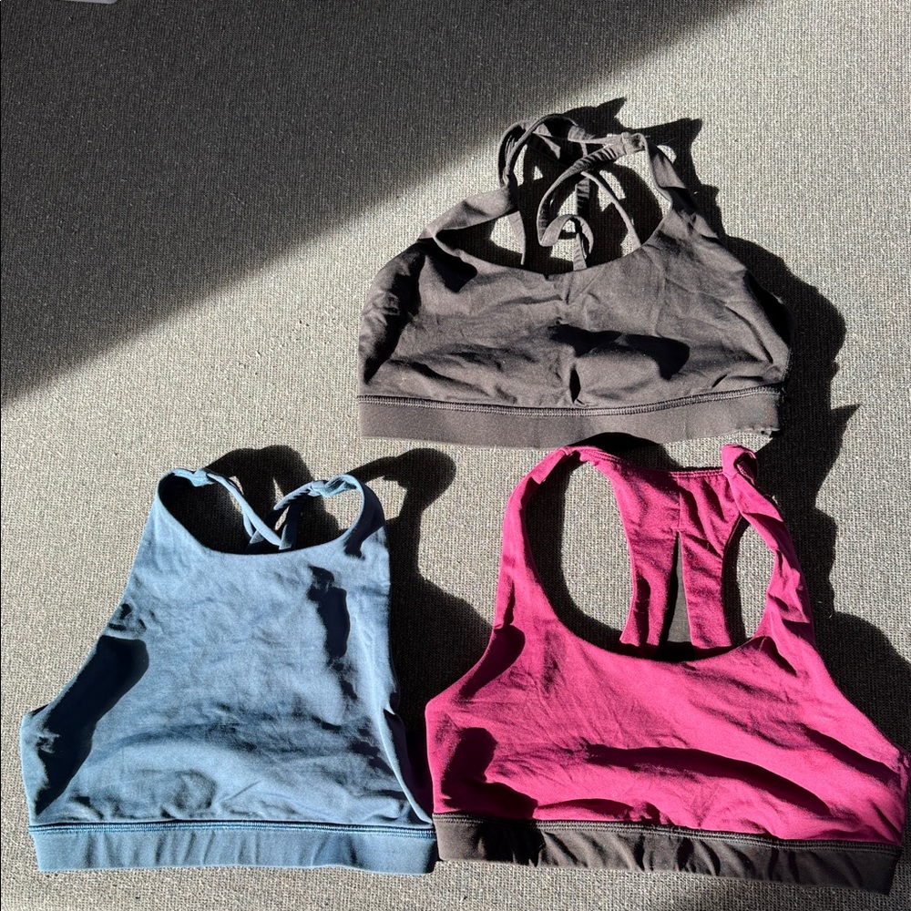 Three Lululemon Sports Bras
